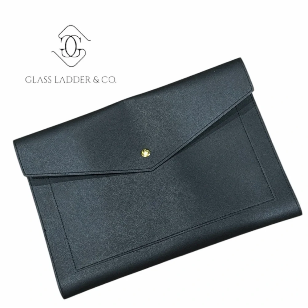 Glass Ladder & Co. Black Megan Portfolio‎ Envelope Clutch